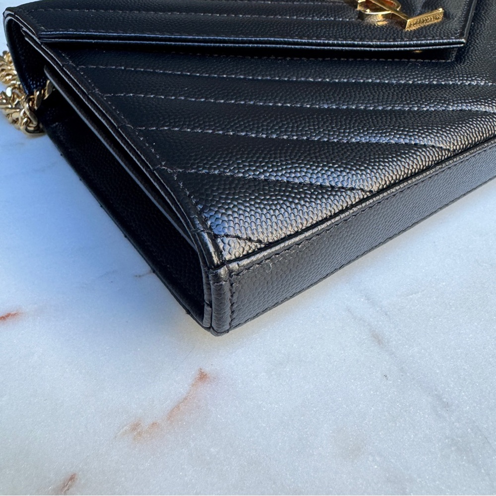 Saint Laurent Cassandre Matelassé Envelope Chain Wallet Crossbody - Picture 13 of 16